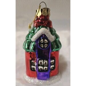 Vintage Thomas Pacconi Blown Glass Christmas House Ornament Snow Cottage 2003